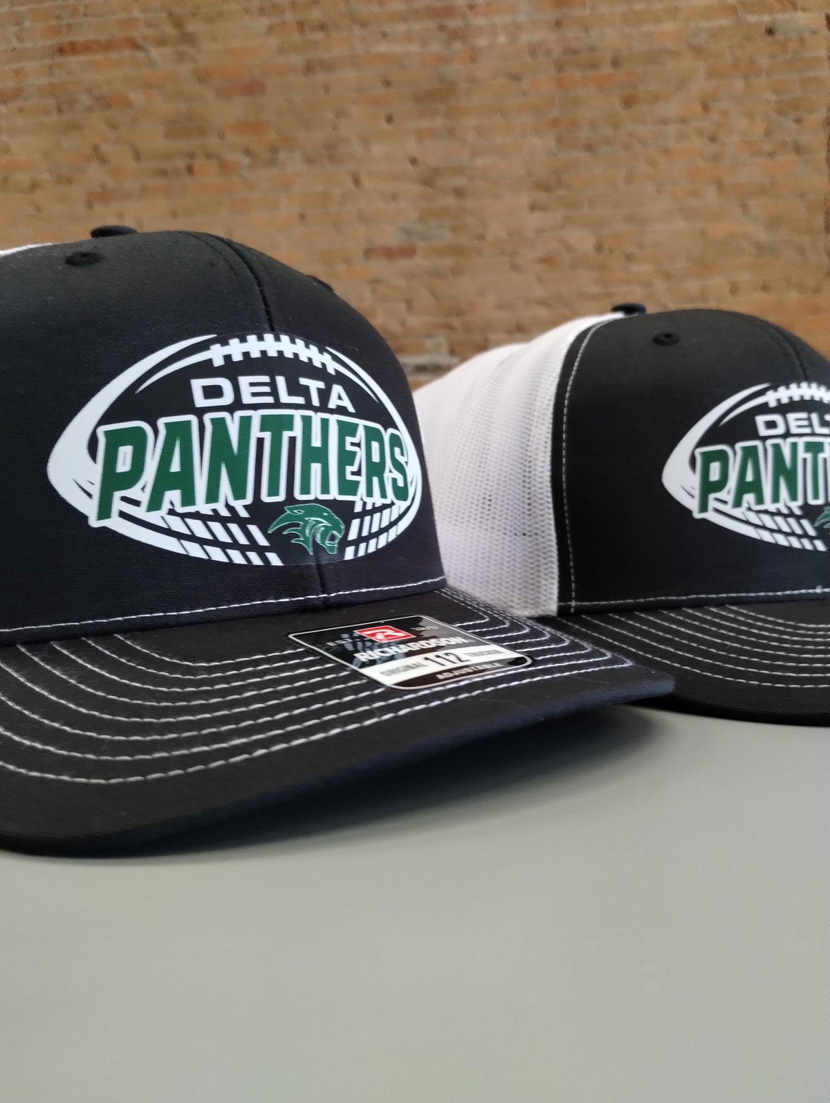 Custom embroidered Delta Panthers football hat